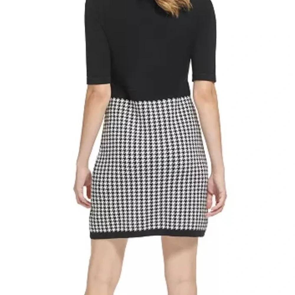 Karl Lagerfeld Paris New: Women's Houndstooth Sweater Dress - Picture 2 of 5